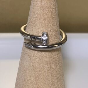 Elegant Silver nail Ring